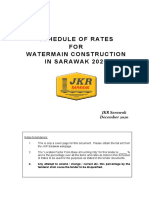 Schedule of Rates For Watermain Construction in Sarawak 2020