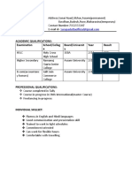 Academic Qualifications: Examination School/Colleg e Board/Universit y Year Result