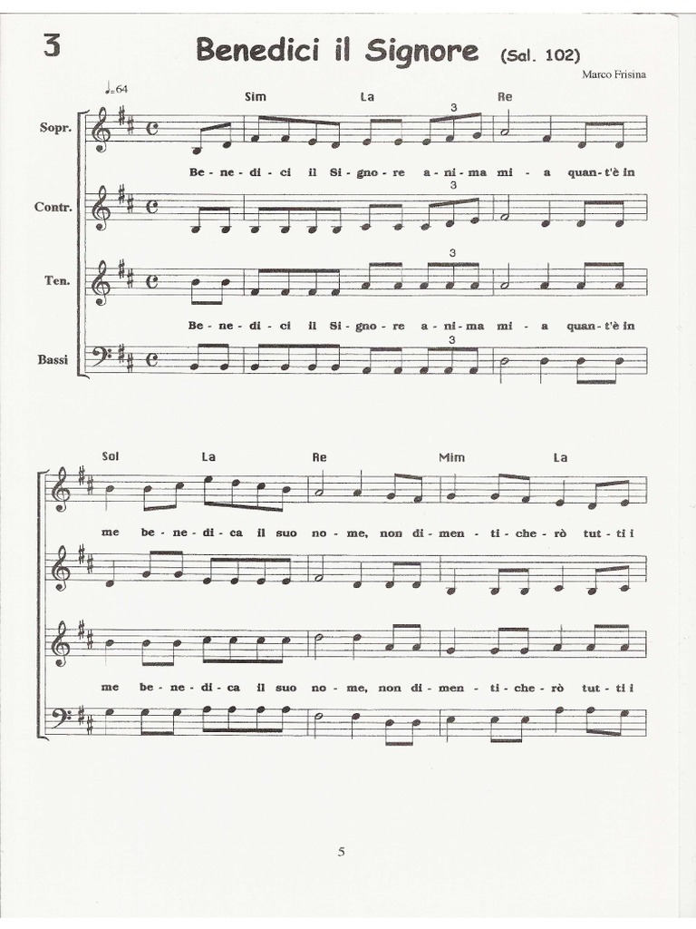 Testi Rinnovamento Nello Spirito Santo Benedici Il Signore Anima Mia Benedici Il Signore Anima Mia Frisina | PDF