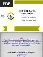 Clinical Auto-Analyzers: 3 Stage Advance Lab. Techniques Assist. Lec. Ahmed Alturki