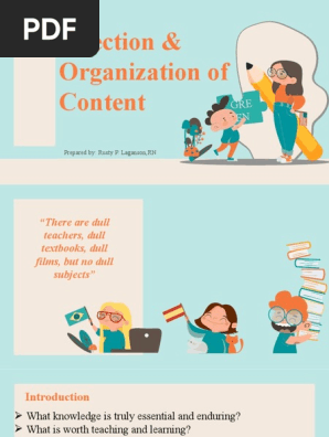 Selection and Organization of Content