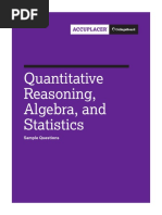 Quantitative Reasoning, Algebra, and Statistics: Sample Questions