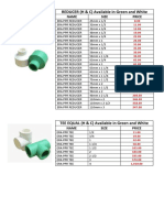 REDUCER (H & C) Available in Green and White: Name Size Price