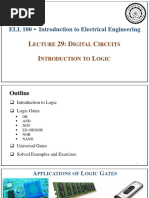 ELL 100 Introduction To Electrical Engineering: Ecture