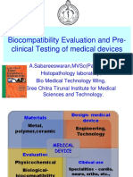 Biocompatibility Evaluation and Pre-Clinical Testing of Medical Devices