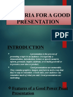 Criteria For A Good Presentation