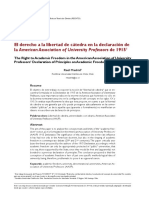 El Derecho A La Libertad de Cátedra en La Declaración de La American Association of University Professors de 1915