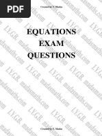 Equations Exam Questions: Created by T. Madas