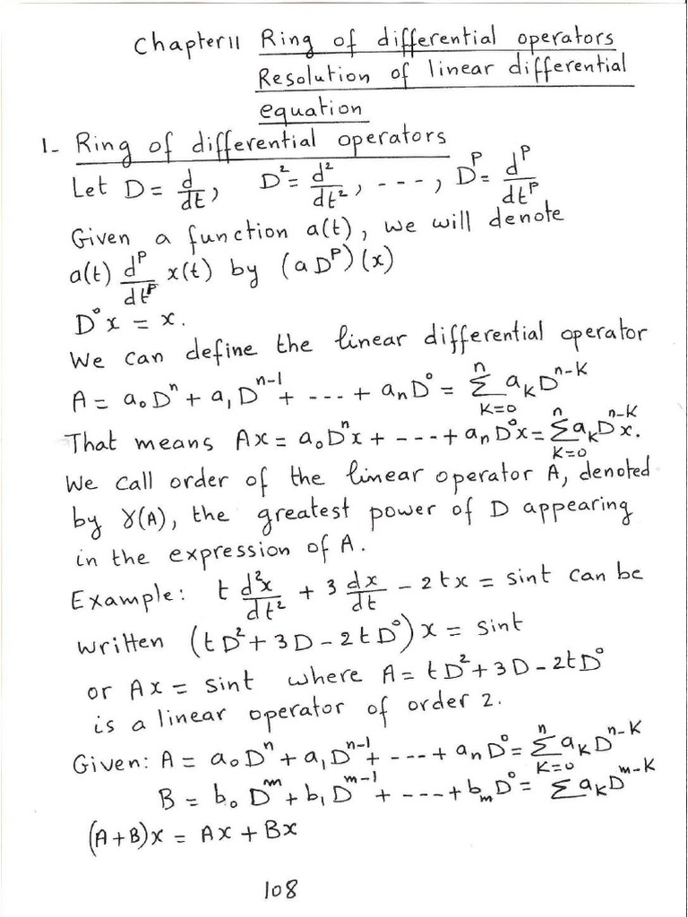 Chapter 11 Ring of Differential Operators | PDF