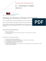 Business Partner Customer Vendor Integration S4HANA