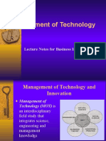 Management of Technology: Lecture Notes For Business Introduction