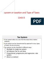 System of Taxation and Type of Taxes: Unit II