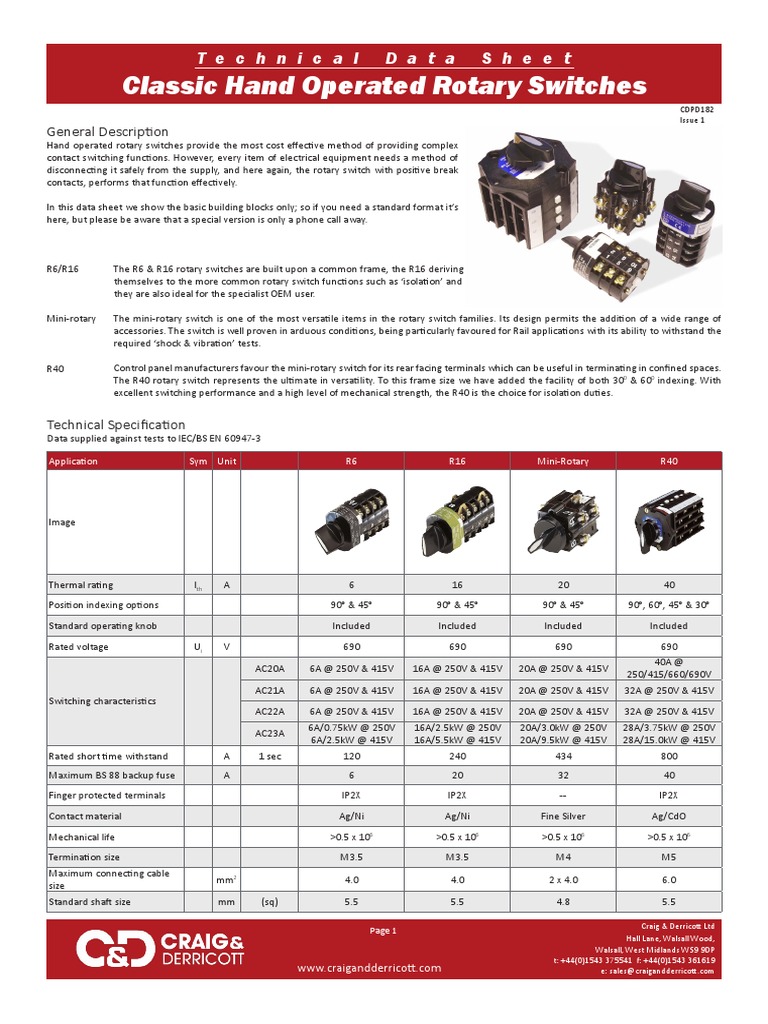 Classic Rotary Switch Range 2020 v1 | PDF | Switch | Electricity