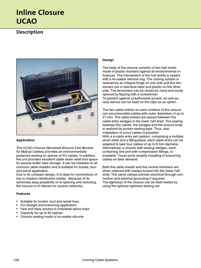 Fibre Optic Inline Closure UCAO 4-9 - P 12.nov.2022 | PDF | Optical ...