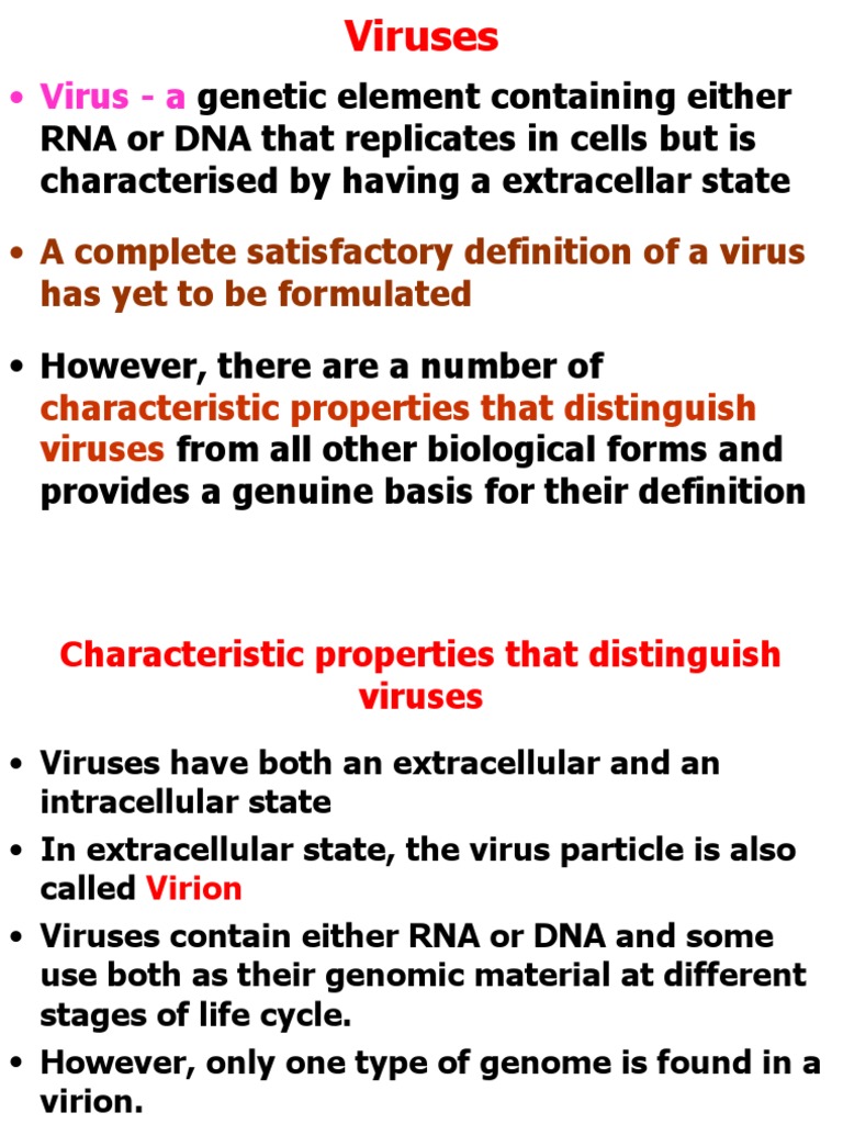 Characteristics and Classification of Viruses | PDF | Virus | Bacteriophage