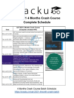 CAT 2021 4 Months Crash Course Complete Schedule