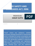 Food Safety and Standards Act, 2006: Sanjay Gupta Sanjay Gupta