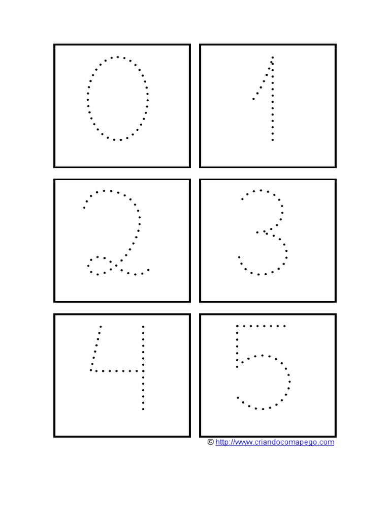 Numeros Pontilhados de 0 A 20 para Imprimir | PDF