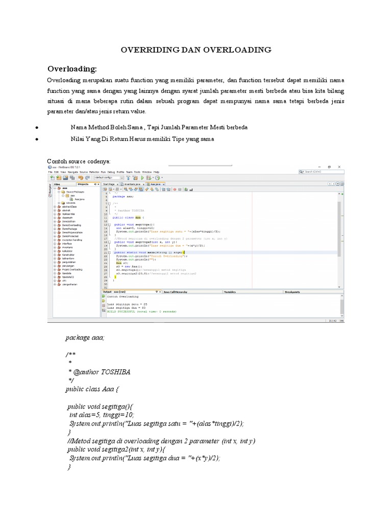 Overloading vs Overriding Java | PDF | Metode & Bahan Ajar