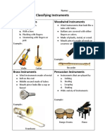 Instrument Classifications Worksheet