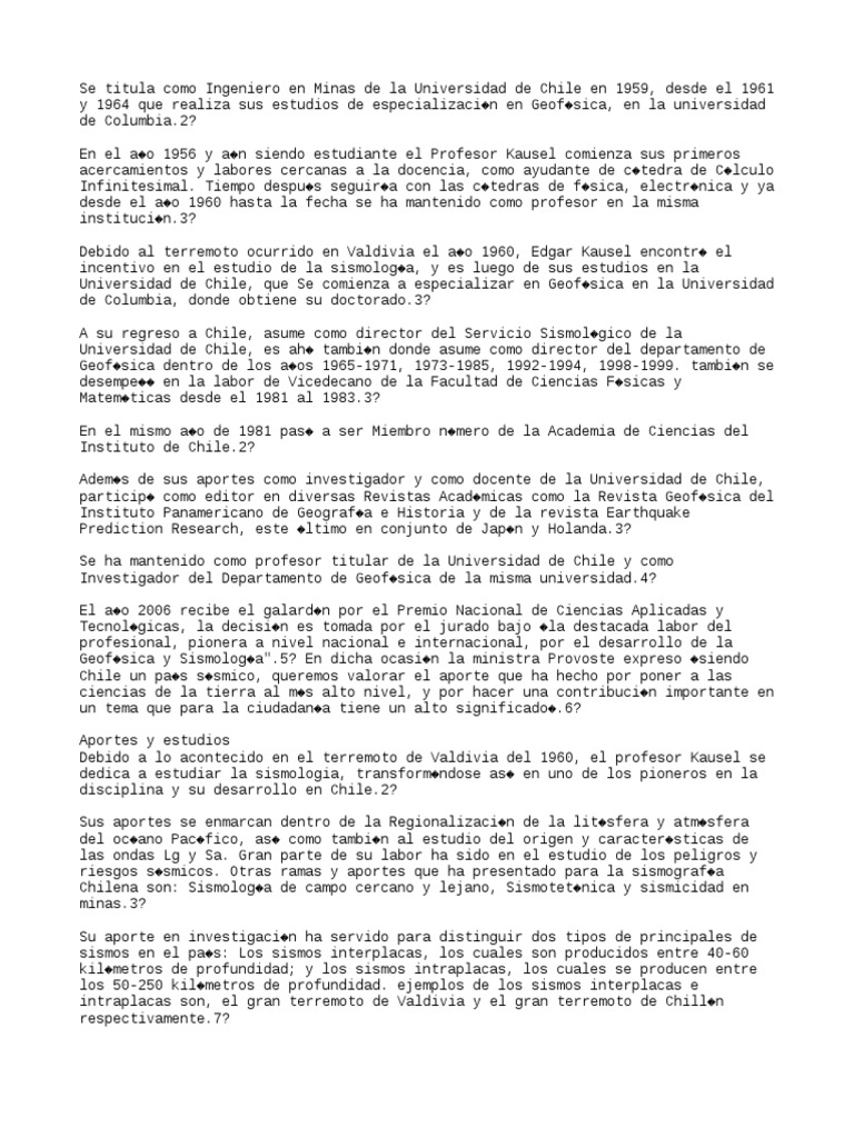 Edgar Kausel PDF Temblores Naturaleza