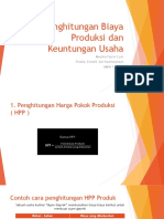 Penghitungan Biaya Produksi Dan Keuntungan Usaha