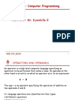 EEB 3107: Computer Programming: Facilitator: Mr. Kyambille G