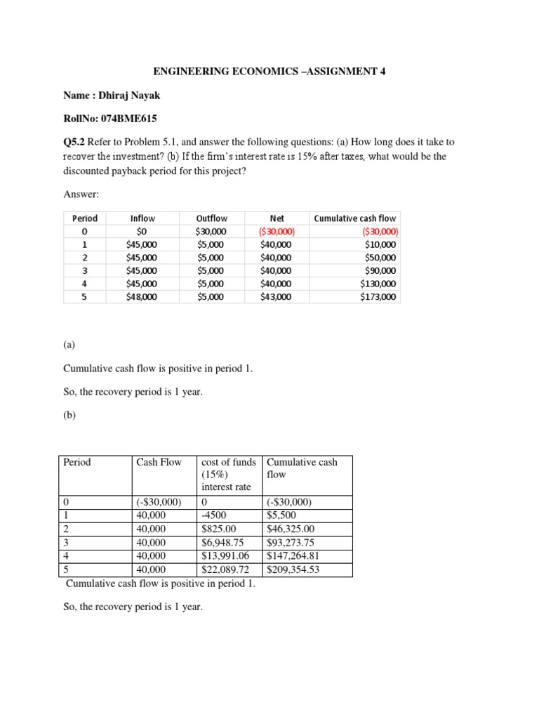 Assignment 4 - Contemporary Engineering Book | PDF | Money | Financial ...