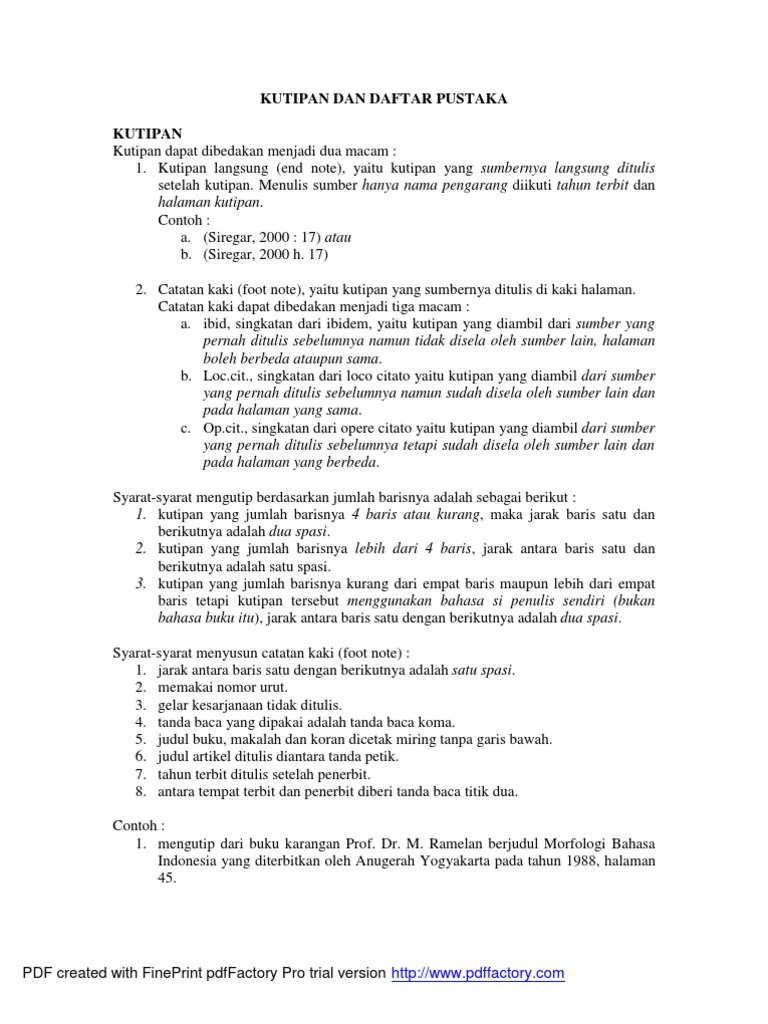 Kutipan Dan Daftar Pustaka