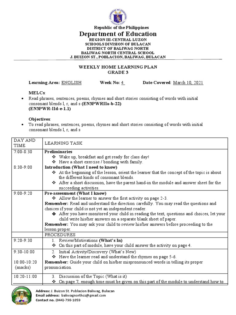 WHLP Q2 W4 ENG COT 1st COT PDF Neuropsychological Assessment Applied Psychology