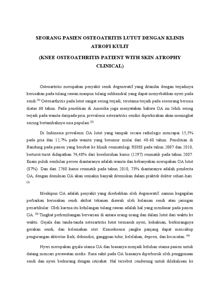 Case Report Knee Ostheoathritis With Shining Skin PDF