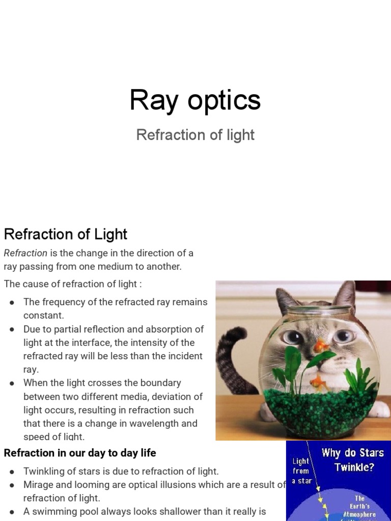 Understanding Light Refraction and Lenses | PDF | Refraction ...