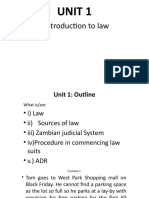 Introduction To Law: Unit 1