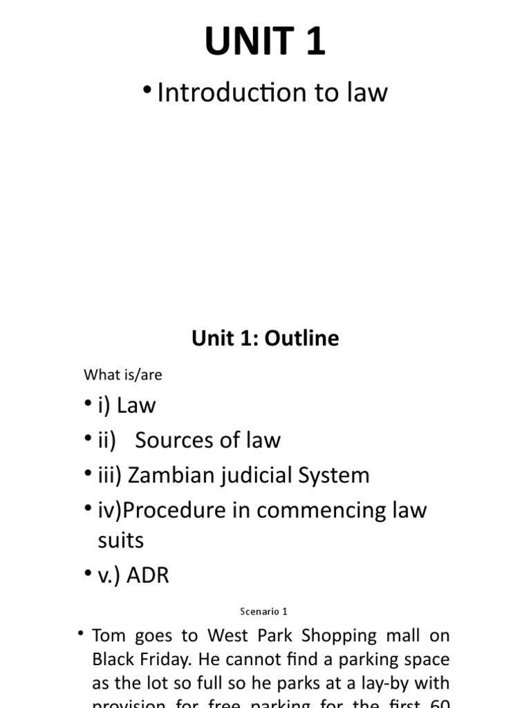 Introduction To Law: Unit 1 | PDF | Burden Of Proof (Law) | Jurisprudence