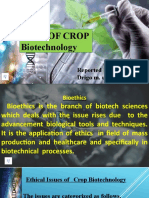 Ethics OF CROP Biotechnology: Reported by Drigo M. Urmin