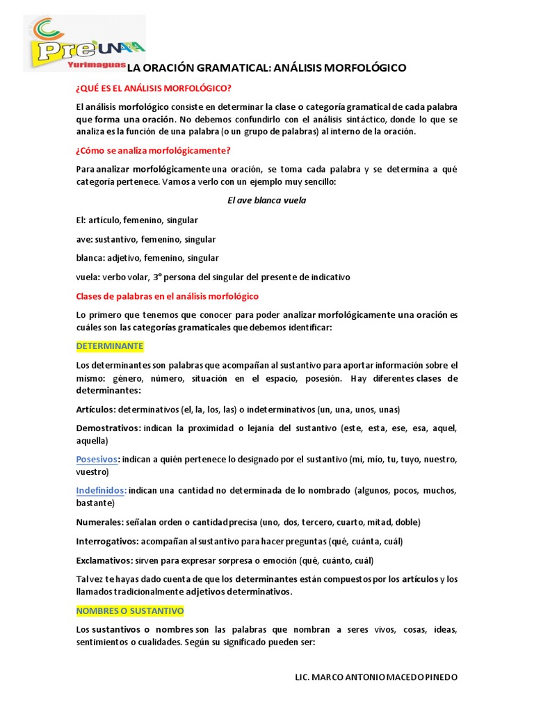 an-lisis-morfol-gico-de-oraciones-pdf-sustantivo-verbo