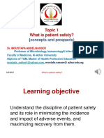 Topic 1 What Is Patient Safety?: (Concepts and Prospects)