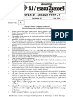 Constable - Grand Test - 5: No - of Questions: 200 Max. Marks: 200 Time: 3 Hrs