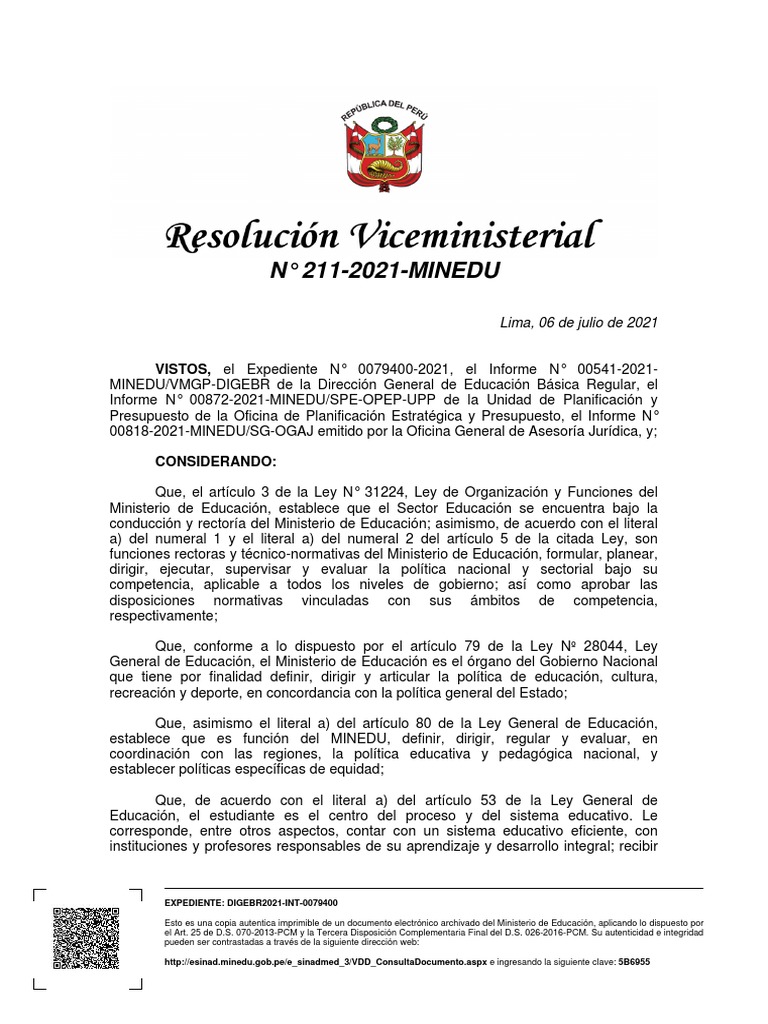 Plan de Estudios Primaria 2025 MINEDU | PDF | Plan de estudios ...