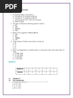 Day 1 1.1 Session-1 1.2 Banking System in India: Answers