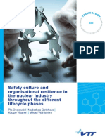 Safety Culture and Organisational Resilience in The Nuclear Industry Throughout The Different Lifecycle Phases