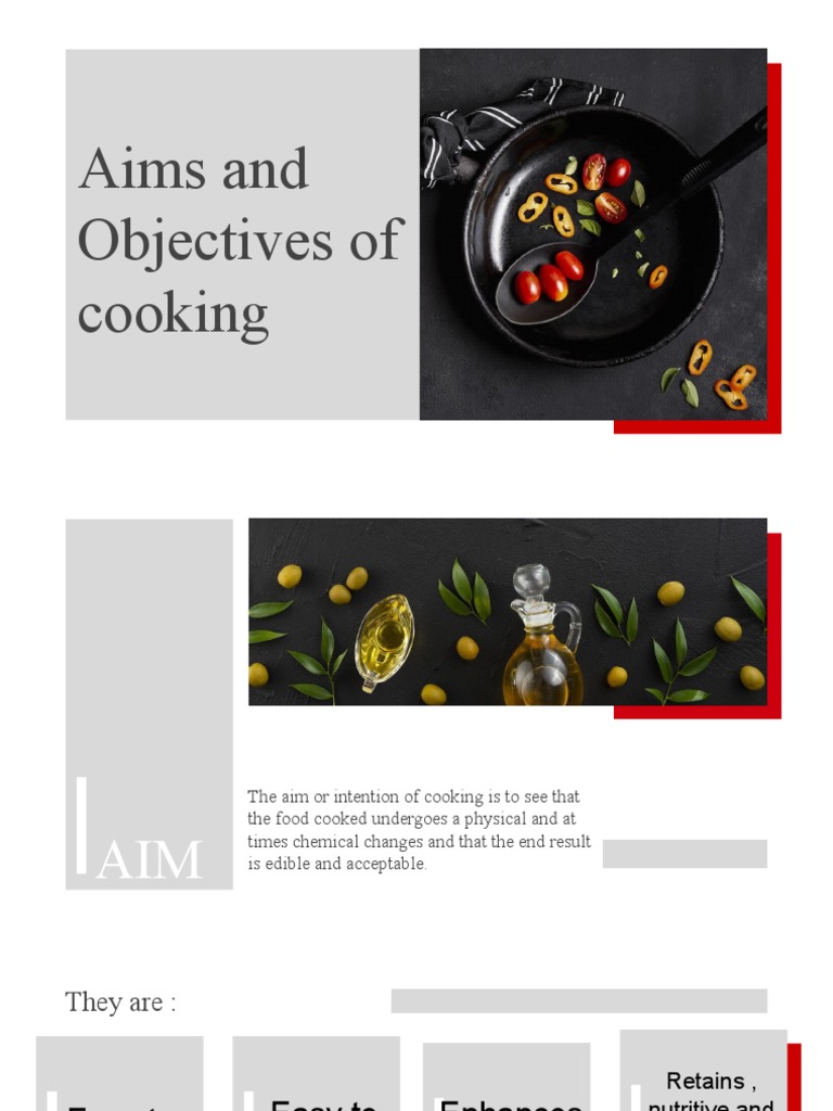 Objectives of Cooking PDF Flavor Foods