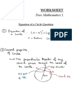 WORKSHEET - Equation of A Circle