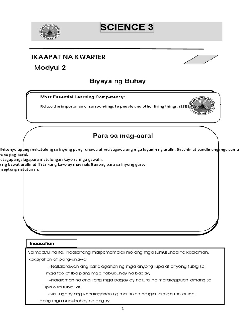Science 3 Q4 Week 2 | PDF
