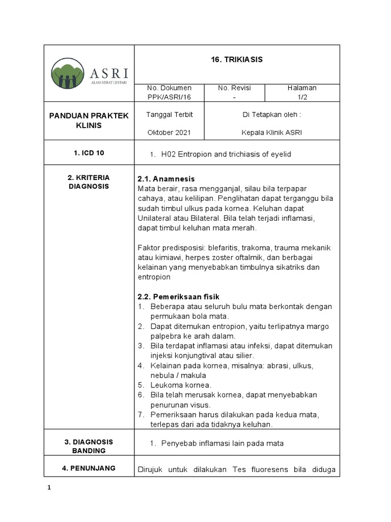 Tatalaksana Trikiasis pada Mata | PDF | Sains & Matematika