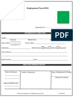 Employment Form 2018: Information of Employee