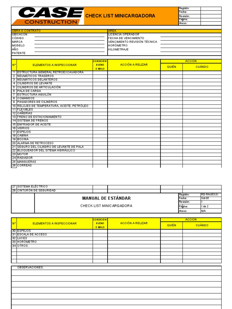 Checklist Montacargas | PDF | Estilos de carrocería | Vehículos