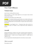 Criminal Law Non-Fatal Offences Assault & Battery Notes