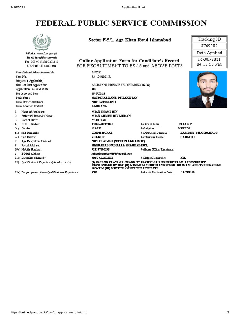 Federal Public Service Commission | Download grátis PDF | Test ...