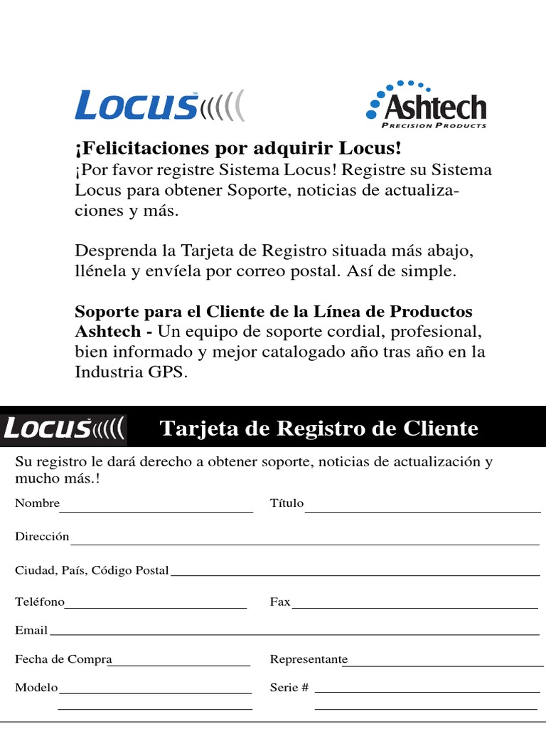 Guia GPS Ashtech Locus Spanish Manual - Parte01 | PDF | Fax | Archivo ...